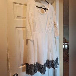 White 3/4 Sleeve Party Dress